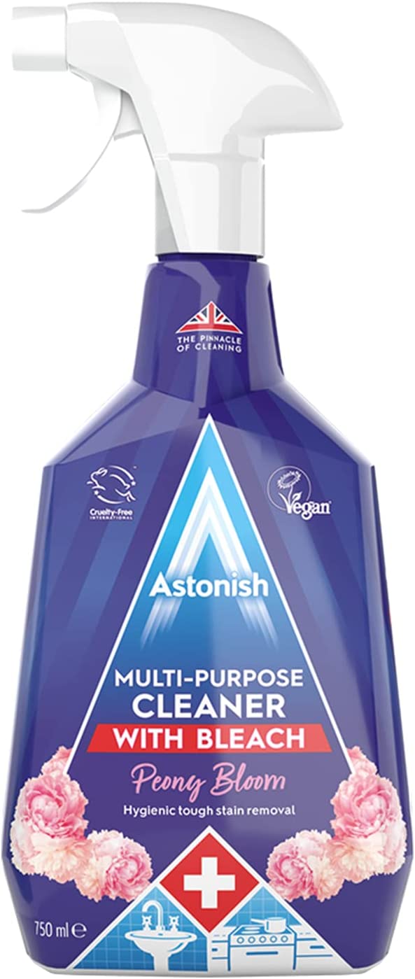ASTONISH MULTI PURPOSE CLEANER SPRAY WITH BLEACH PEONY BLOOM 750ML. C1945 \\\21945