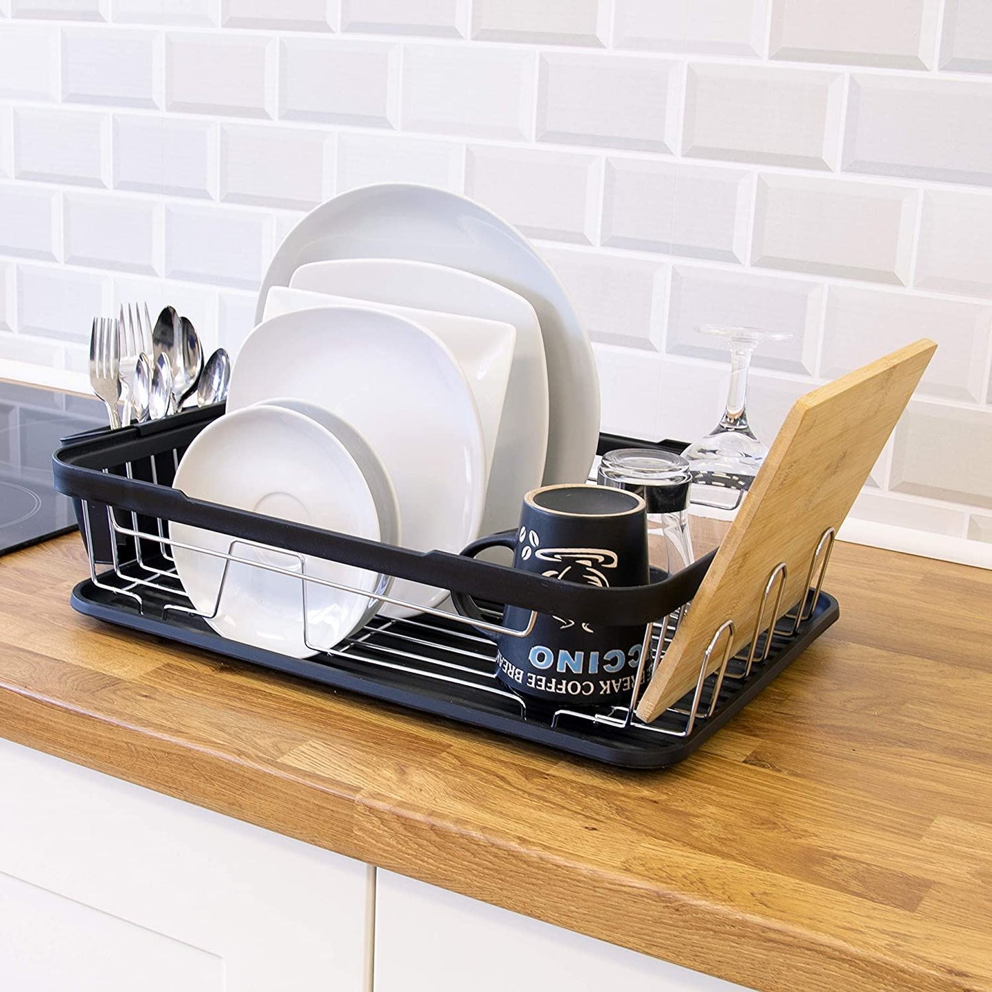 ANIKA KITCHEN DISH DRAINER RACK 41 X 32 X 9.5CM - BLACK. BML69049