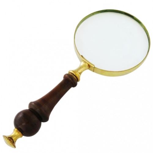 ANTIQUE MAGNIFIER 4' WOOD HANDLE. 23578 \\\23578