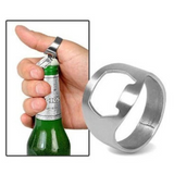 HANDY SILVER CHROME STAINLESS STEEL BAR FINGER BOTTLE OPENER. 79502922