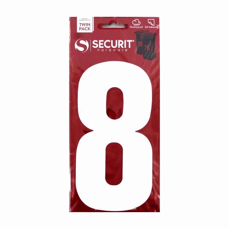 SECURIT S6918 WHEELIE BIN NUMBER 8 WHITE 170MM. MP-S6918