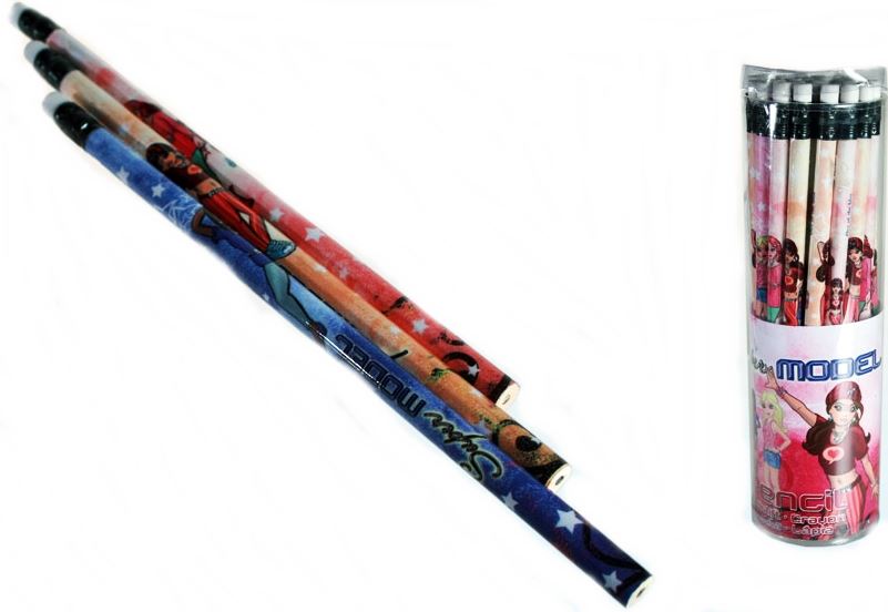 PENCILS WITH ERASER TOPPERS SUPERMODEL. 292989 \\\292989