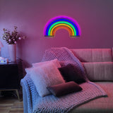 BATTERY OPERATED / USB POWERED NEON LED WALL LIGHT  30CM X 16CM- RAINBOW. AQN01