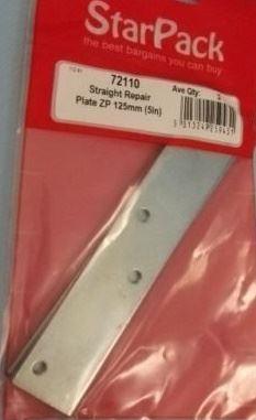 STAR PACK REPAIR PLATE STRAIGHT BZP 125MM 5". 72110