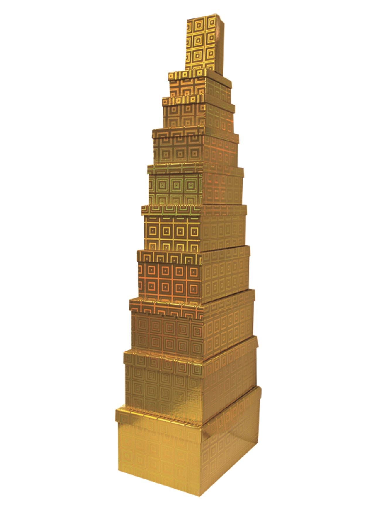 SET OF 10 HOLOGRAPHIC GOLD BOX. 3012-BX \\\3012BX