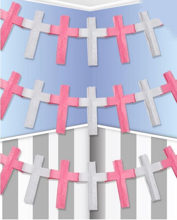 PAPER CROSS GARLAND PINK. 31037 \\\31037