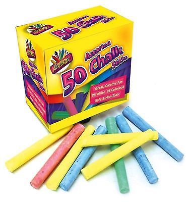 50 WHITE MULTI COLOUR CHALK STICK. TA3201 \\\3201