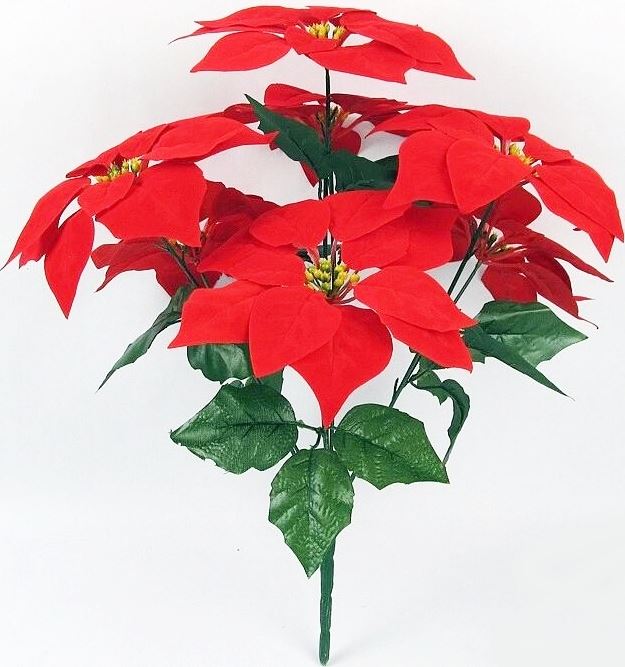CHRISTMAS FLOWER POINSETTIA RED WITH 6 FLOWERS. HBA040 \\\3215