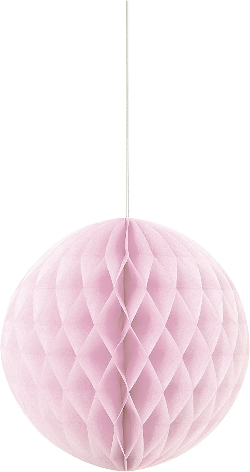 UNIQUE PARTY TISSUE PAPER HONEYCOMB / POM POM 8 INCH / 20CM - BABY PINK. UNI63220