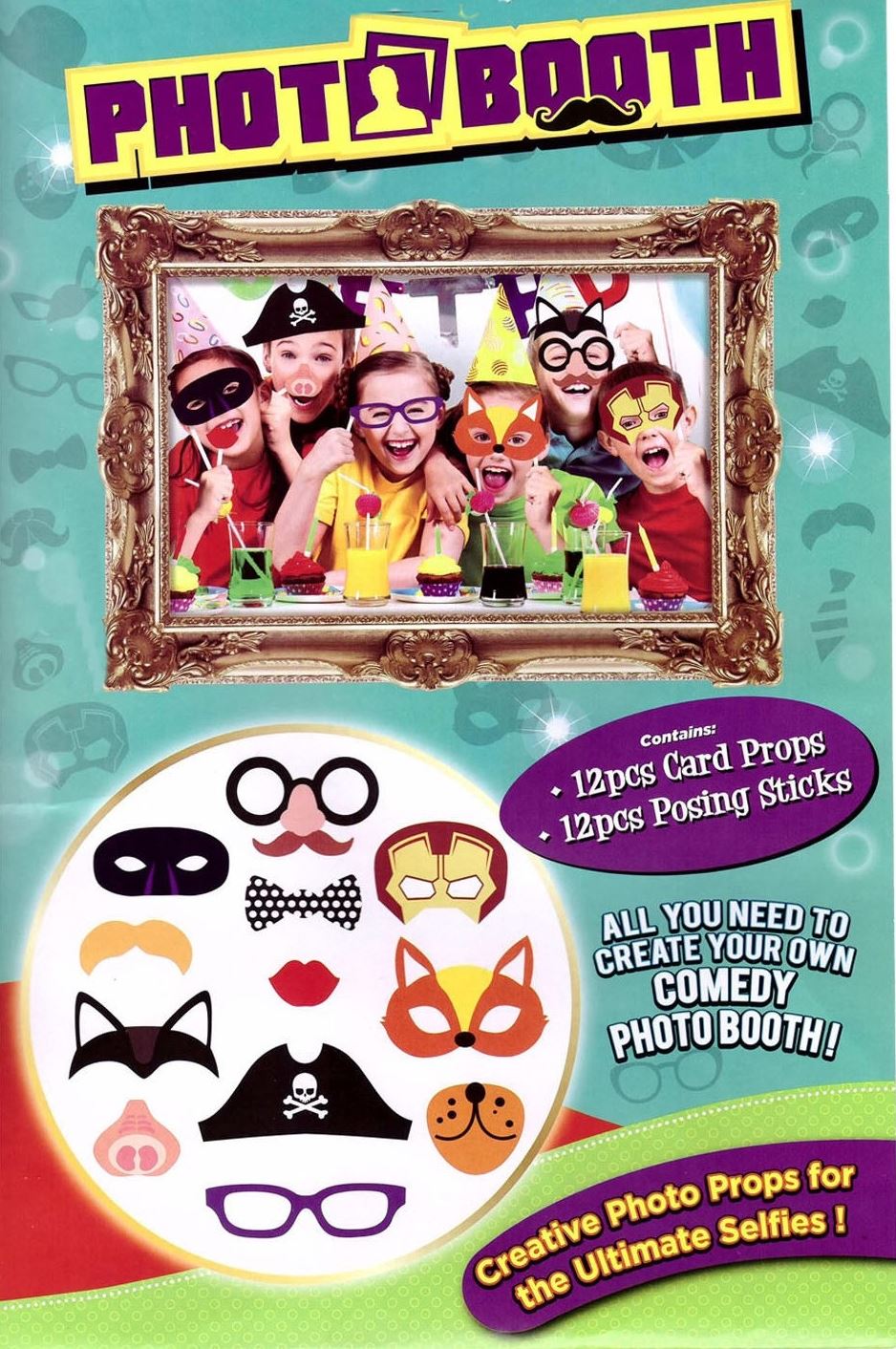12PCS PHOTO BOOTH SELFIE PROPS PHOTO FRAME (KIDS PARTY). PI329000 \\\329000