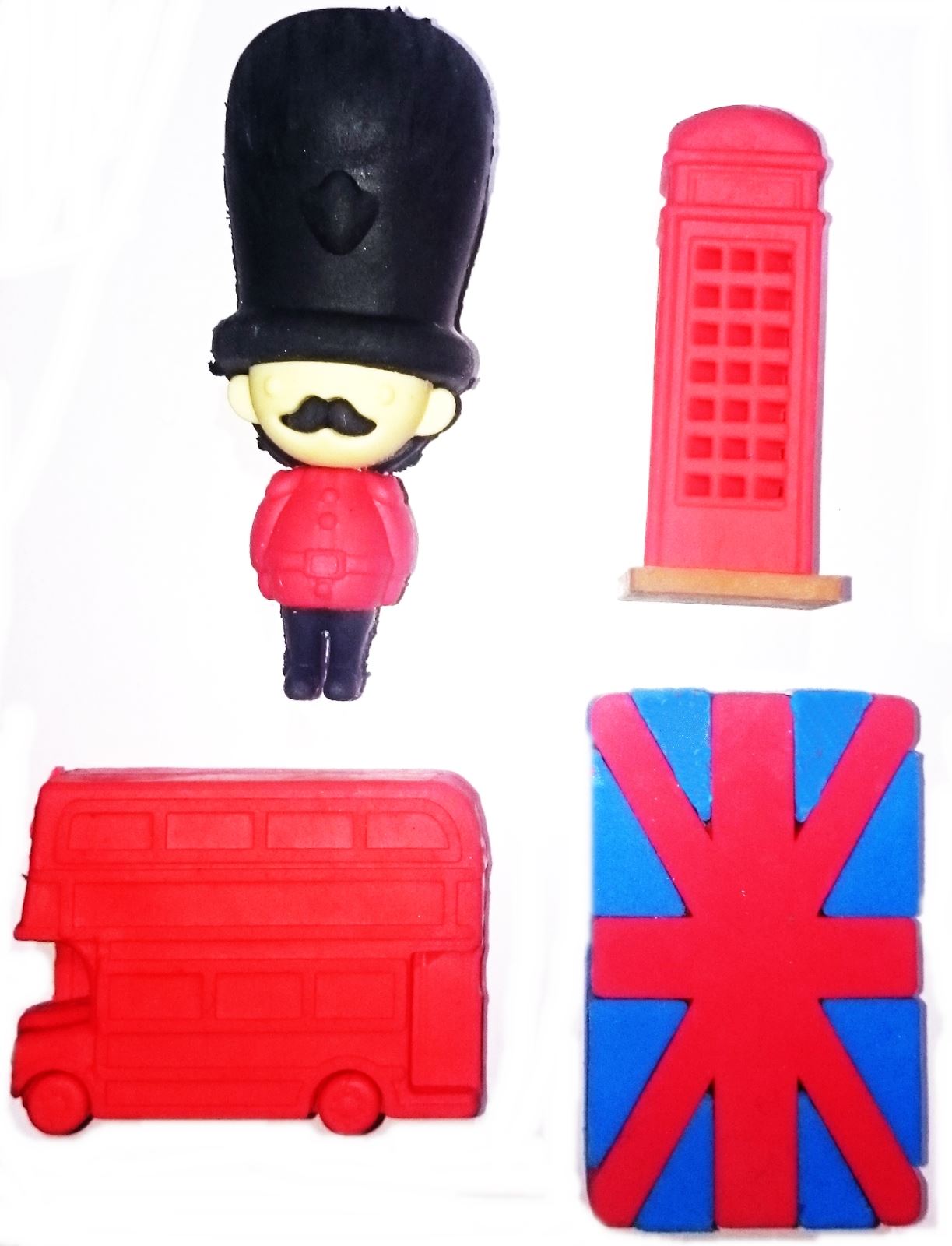 4PCS RUBBER ERASER SET LONDON DESIGN. 383037 \\\383037