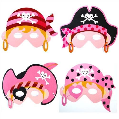 EVA 4PK PINK GIRL PIRATE MASK. 390125 \\\390125