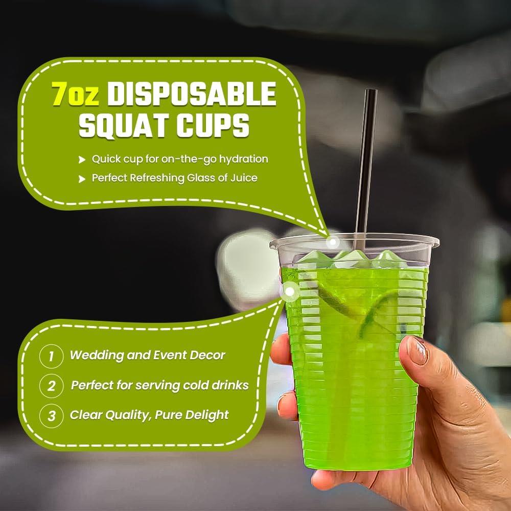 GRAB & GO CLEAR STANDARD PLASTIC CUPS 100/PK (200ML / 7OZ). 10521.07