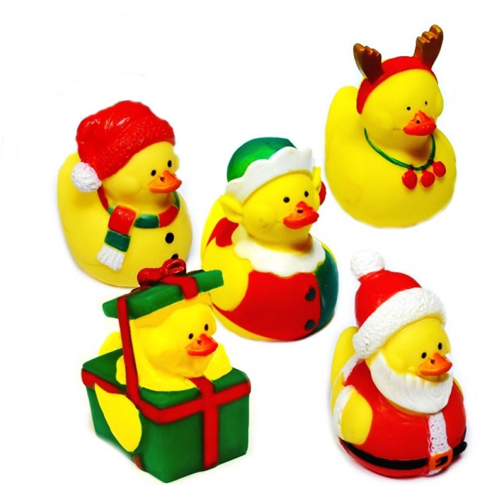 PACK OF 6 ASSORTED DESIGN CHRISTMAS RUBBER DUCKS. 396114 \\\396114