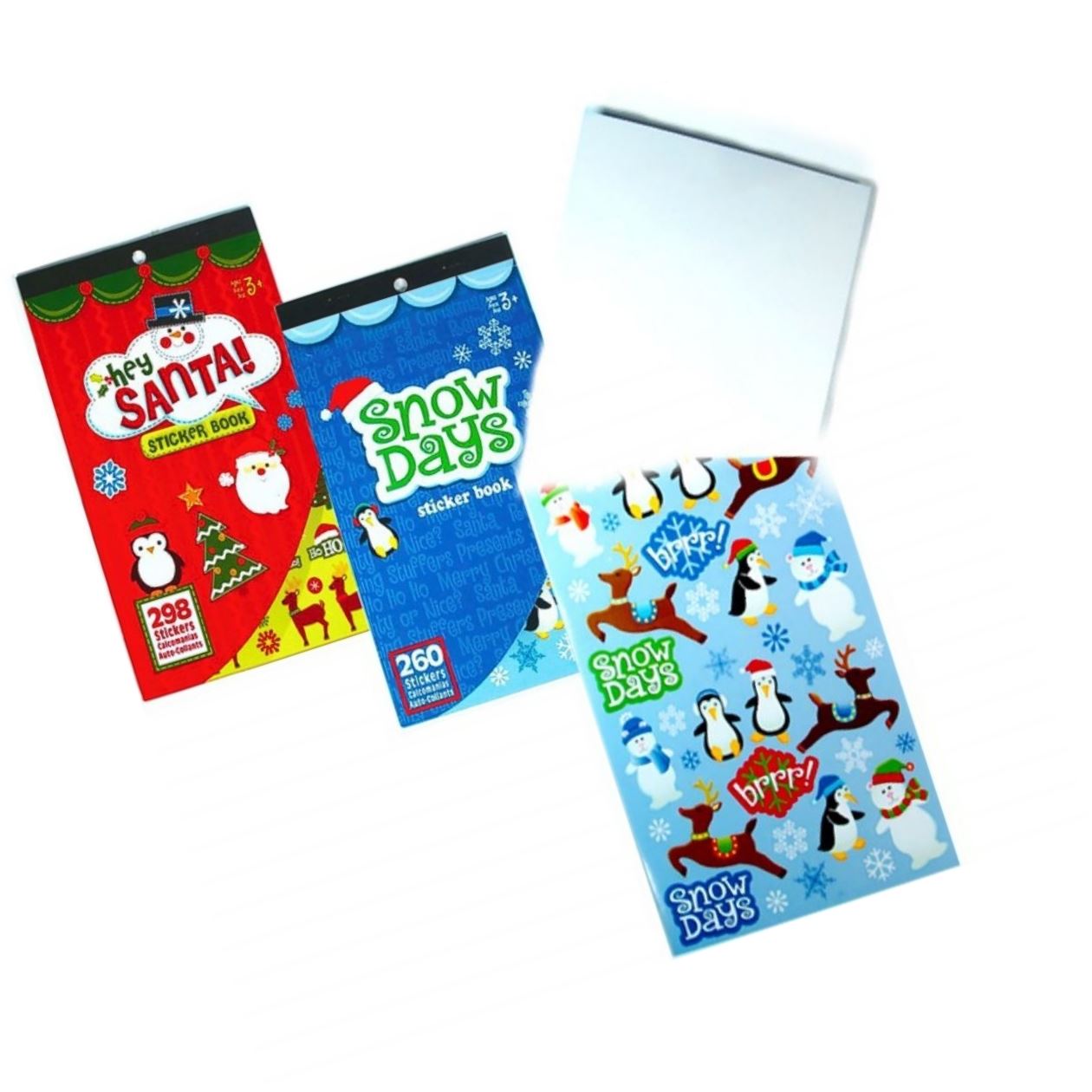 CHRISTMAS STICKER BOOKS ASSORTED BLUE OR RED COLOUR. 396130 \\\396130