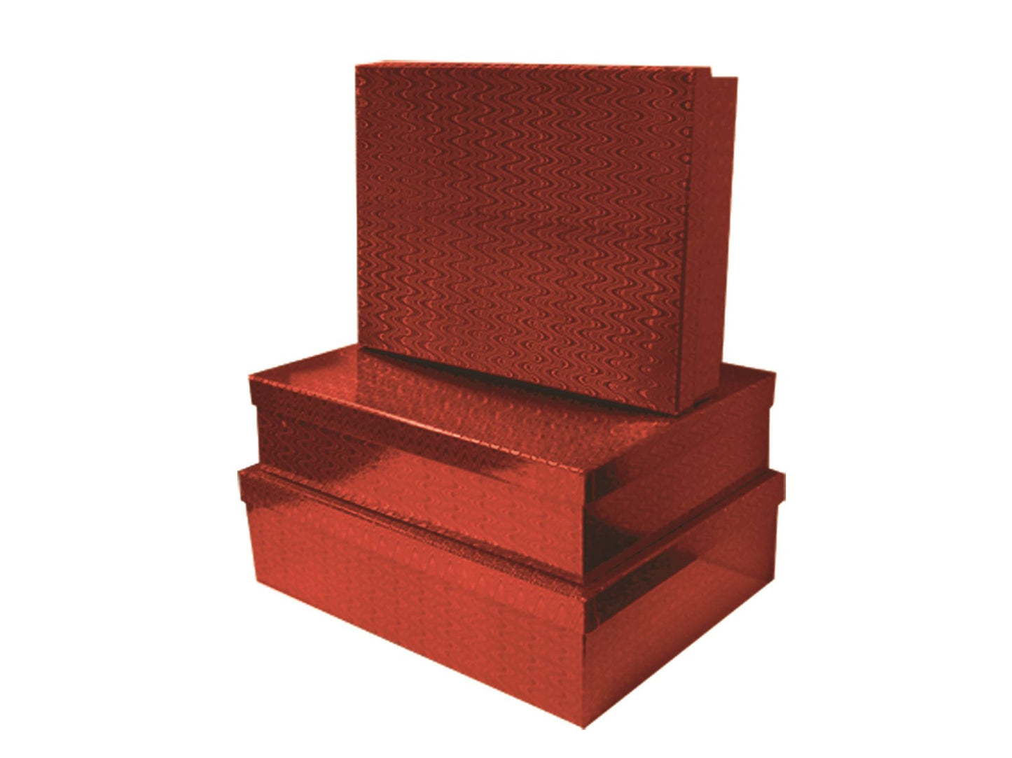 PACK OF 3 RED BOXES ASSORTED SIZE. 3975-BX \\\3975BX