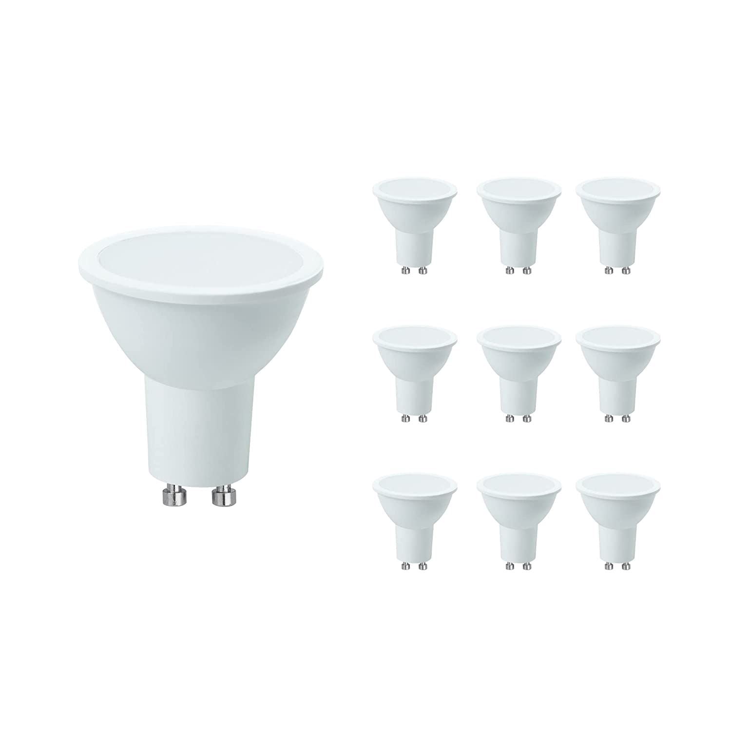 10 X MAXIM 5W=50W GU10 LED LIGHT BULB DAY LIGHT PEARL. 50MLGU10D5X10