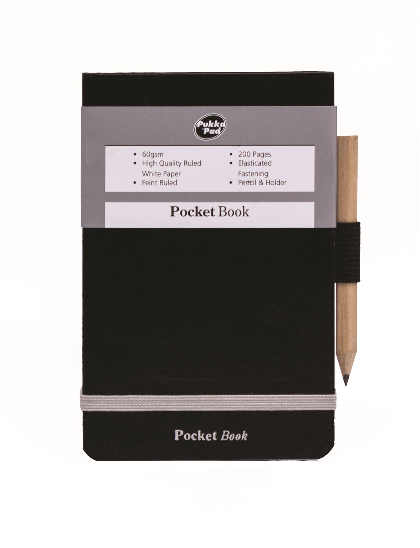 PUKKA A7 POLICE STYLE MINI BLACK POCKET  BOOK & PENCIL. SBPOCK