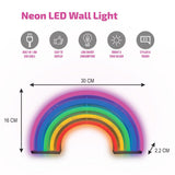 BATTERY OPERATED / USB POWERED NEON LED WALL LIGHT  30CM X 16CM- RAINBOW. AQN01