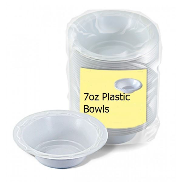 PACK OF 100 PLASTIC BOWLS 7OZ. DD9697 \\\40073