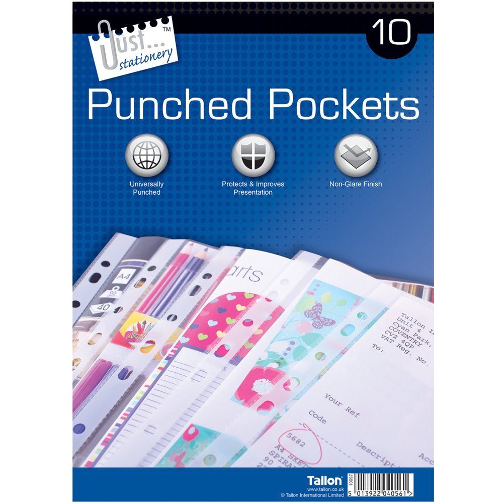 JUST STATIONERY PLASTIC A4 DOCUMENT HOLDER RING BINDERS WALLETS 10 PK. 4056 \\\4056