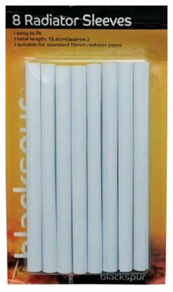 BLACKSPUR RADIATOR PIPE COVER SLEEVES 15MM WHITE PACK OF 8. RS200