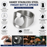 HANDY SILVER CHROME STAINLESS STEEL BAR FINGER BOTTLE OPENER. 79502922