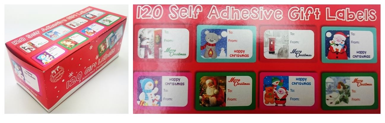 120 CHRISTMAS SELF ADHESIVE GIFT LABELS. 4345 \\\4345