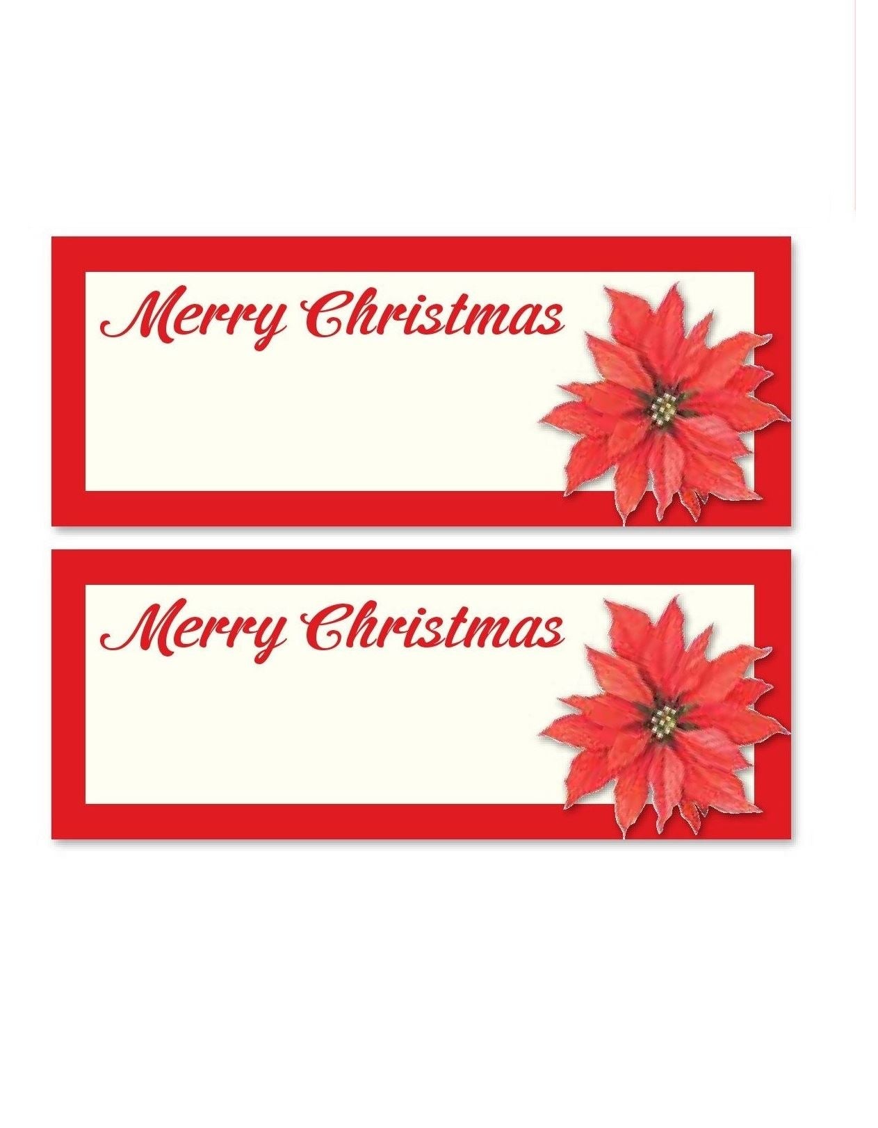 24 TRADITIONAL POINSETTIA GOLD TABLE PLACE CARDS 947918. 4357POINRED \\\4357POINRED