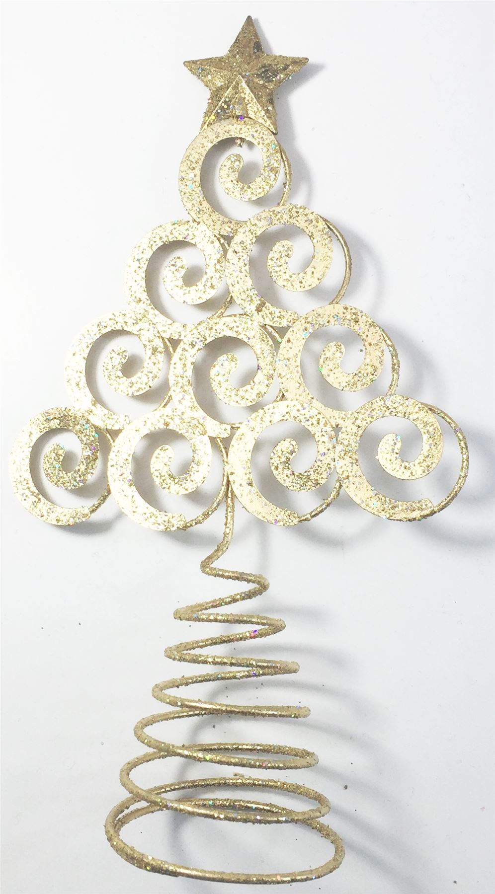 GOLD TREE SHAPE CHRISTMAS TREE TOP TOPPER. 451986G \\\451986G