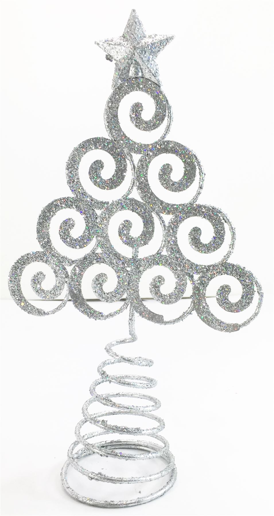 SILVER TREE SHAPE CHRISTMAS TREE TOP TOPPER. 451986S \\\451986S
