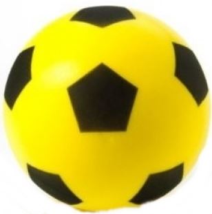 YELLOW 17.5CM SOFT FOAM SPONGE INDOOR FOOTBALL SOCCER BALL VARIOUS COLOURS. 479_YELLOW \\\479_YELLOW