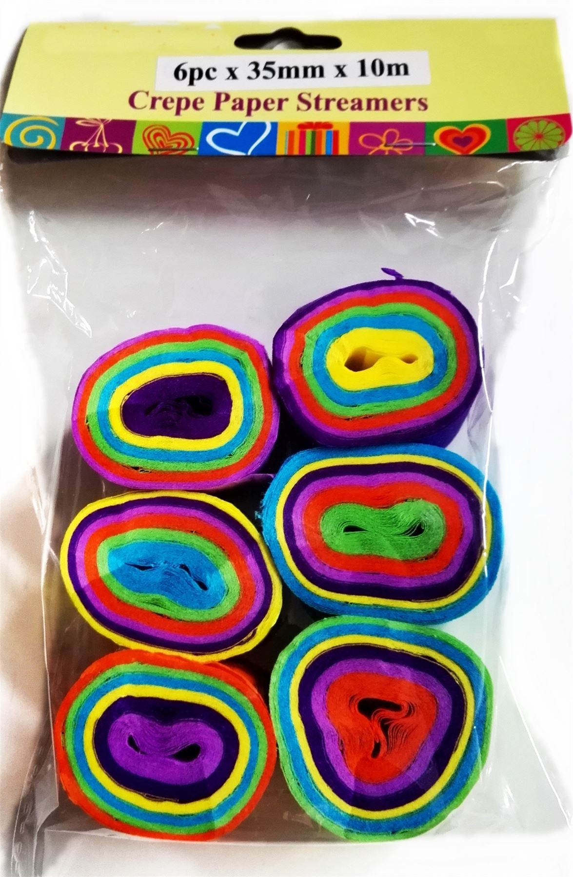 CREPE PAPER STREAMERS 10CM 6/PK. 48024  CR1191 \\\48024