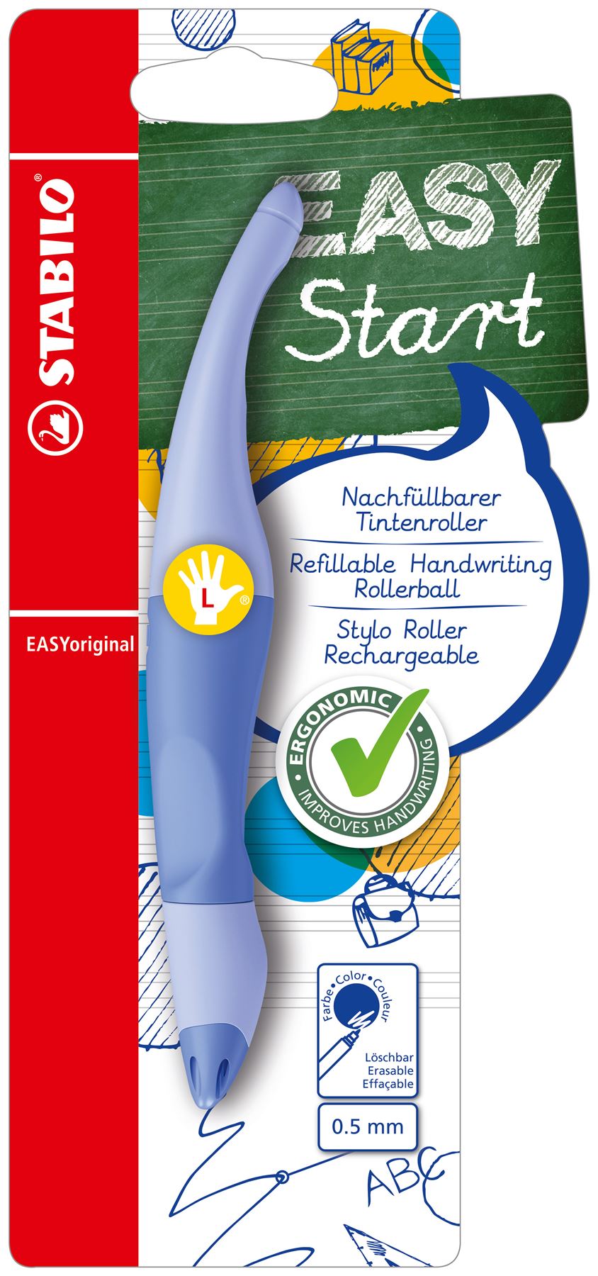 STABILO EASYORIGINAL PASTEL LEFT HANDED CLOUDY BLUE  BLUE INK. B-58463-3