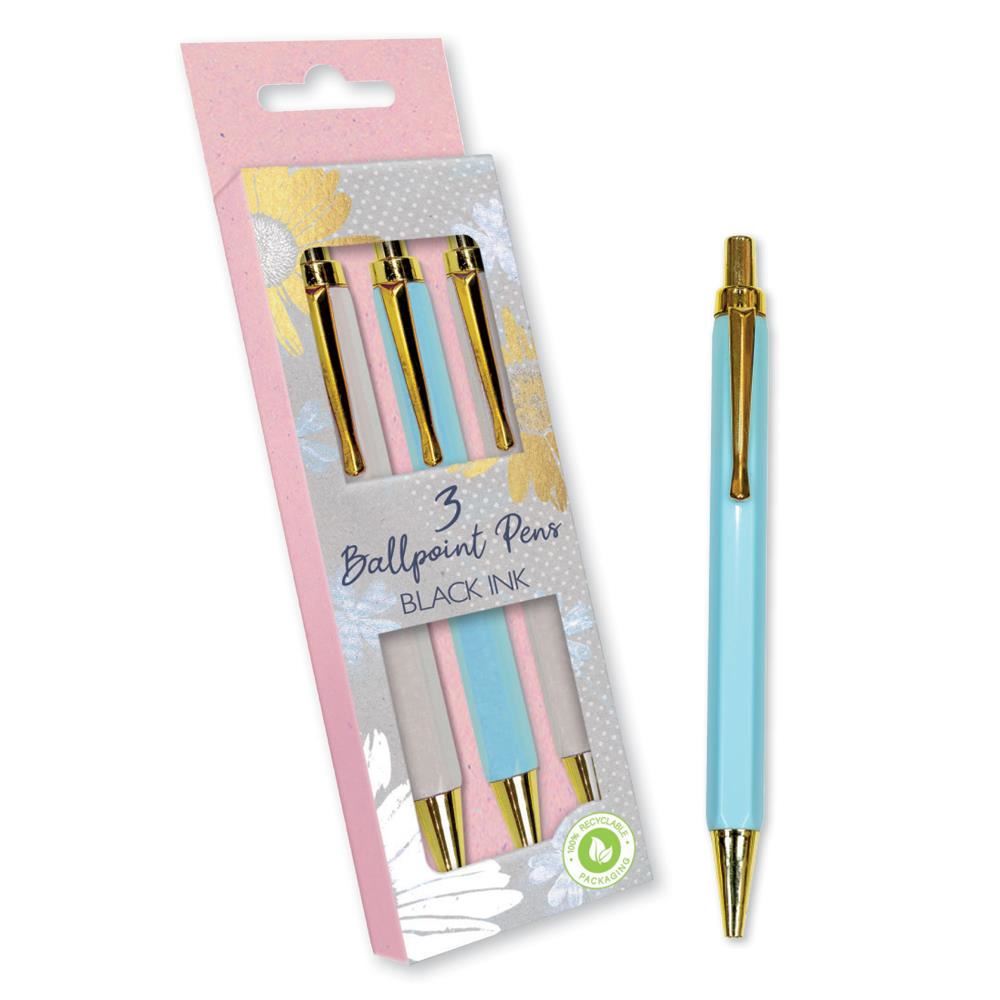 EDGE ELEGANT SPRING RETRACT BALL PENS 3/PK. FLPI
