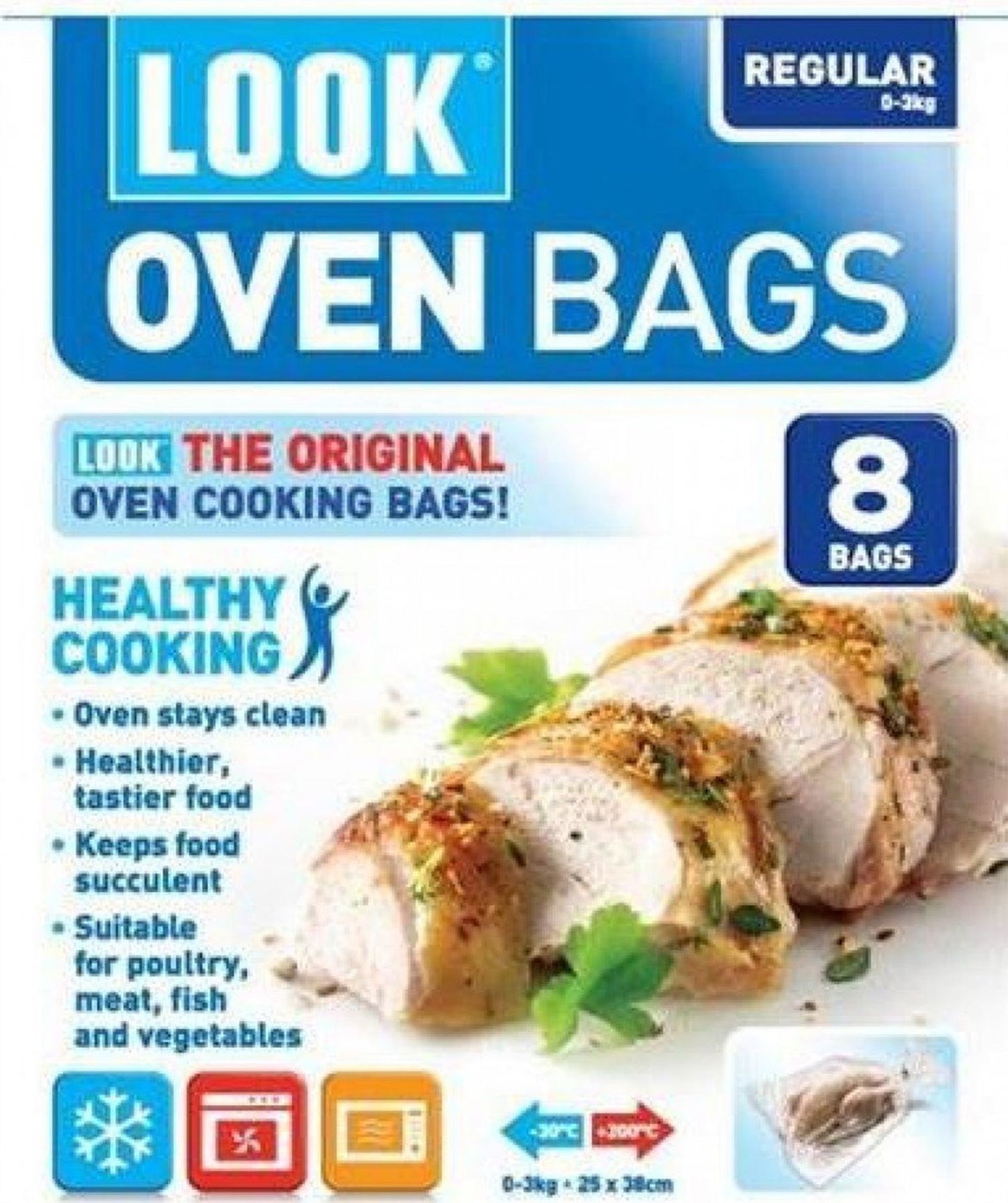 LOOK HEALTHY COOKING OVEN BAGS REGULAR 0-3 KG 8 BAGS ( REGULAR ). 4M8LUK \\\4M8LUK