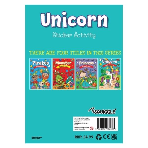 A4 UNICORN OR PRINCESS DESIGN MY FUN STICKER ACTIVITY BOOK ONE PCS. P2190