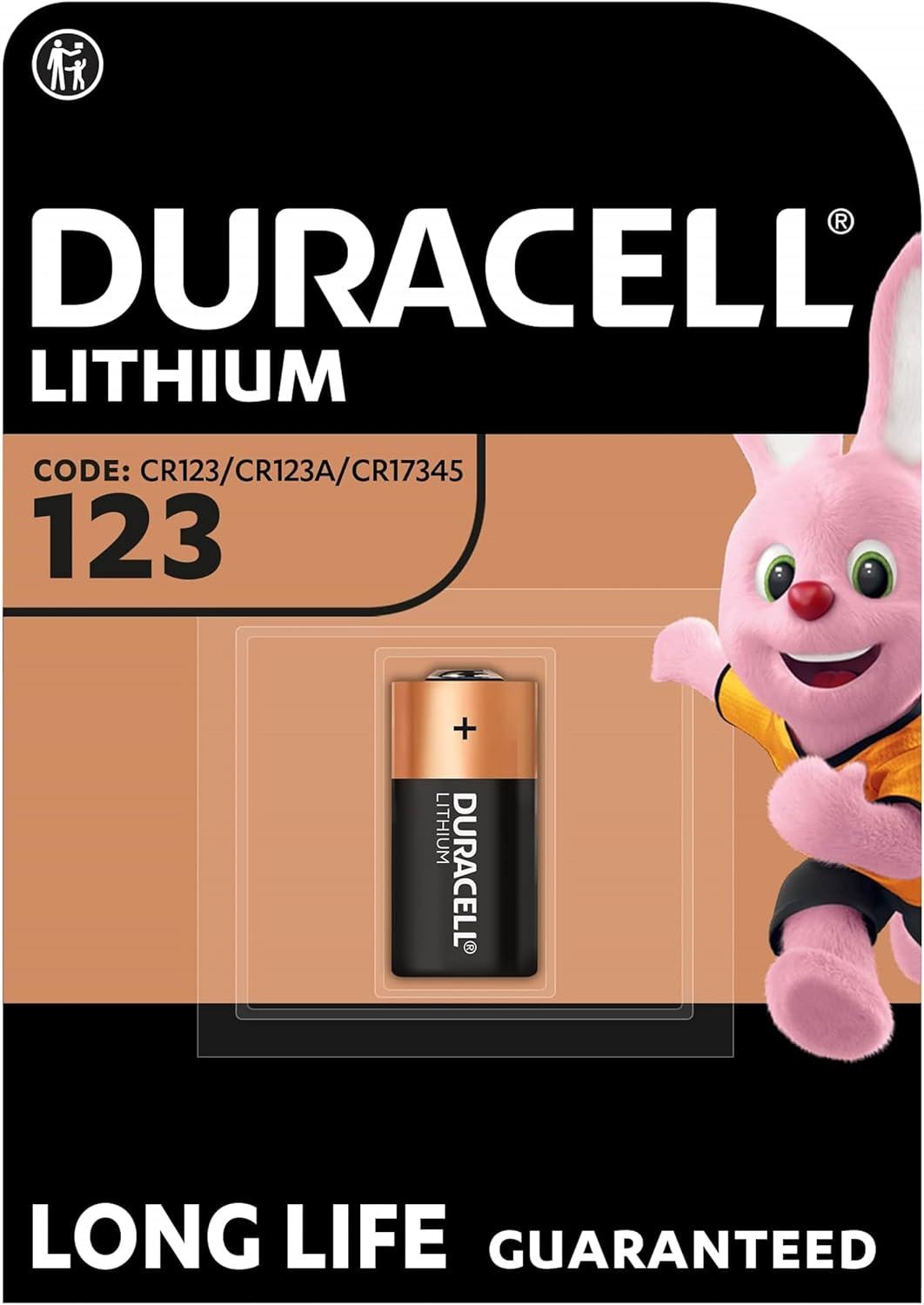 DURACELL CR123 CR123A CR17345 DL123 3V LITHIUM BATTERY. S328