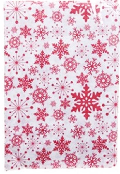 RED SNOWFLAKE FLANNEL BACKED TABLE COVER. 505010RED \\\505010RED
