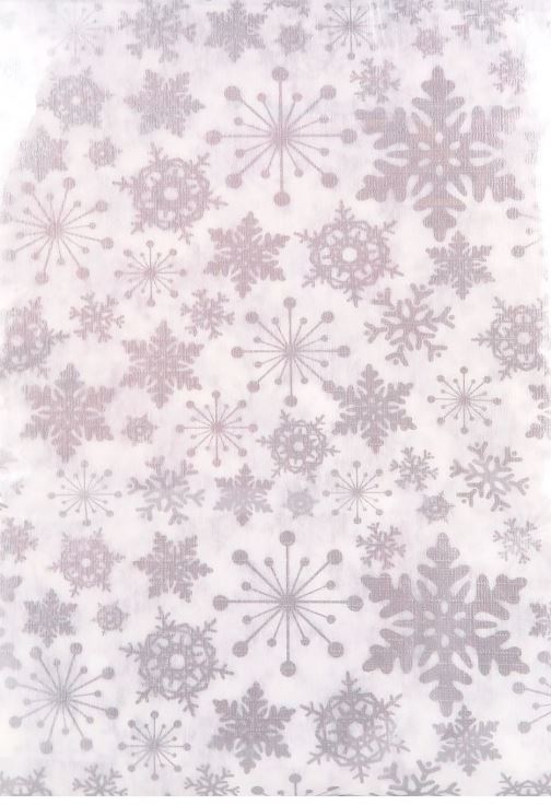 SILVER SNOWFLAKE FLANNEL BACKED TABLE COVER SNOWFLAKE CHRISTMAS. 505010SILVER \\\505010SILVER
