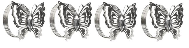 SET OF 4 CHRISTMAS NAPKIN RINGS BUTTERFLY DESIGN. 505014B \\\505014B