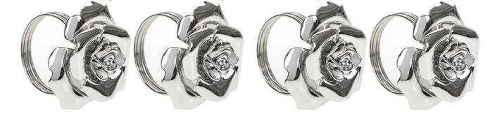 SET OF 4 CHRISTMAS NAPKIN RINGS ROSE DESIGN. 505014R \\\505014R