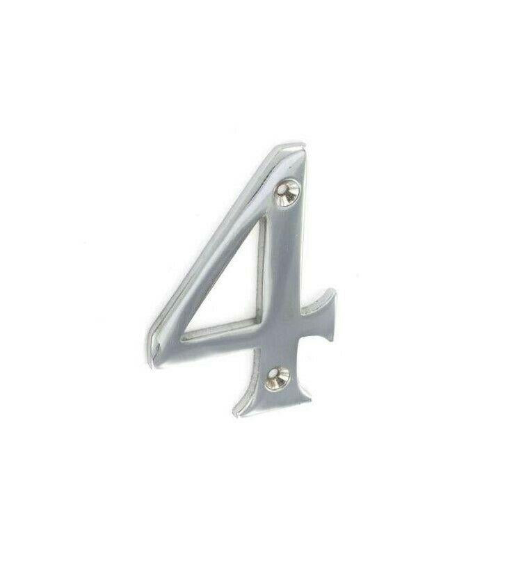 SECURIT S2964 CHROME NUMERAL NO.4 75MM. MP-S2964