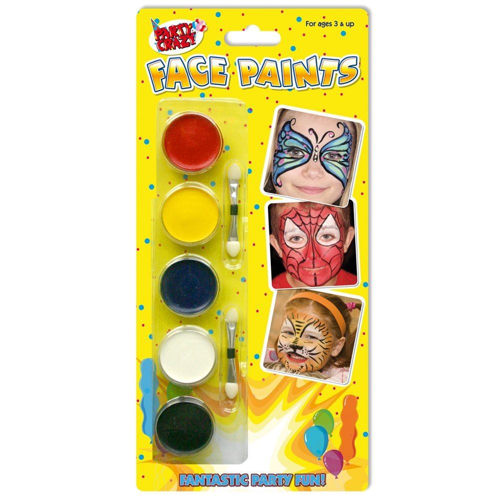 FACE PAINTS - 5 COLOURS - 2 APPLICATORS. 5111 \\\5111