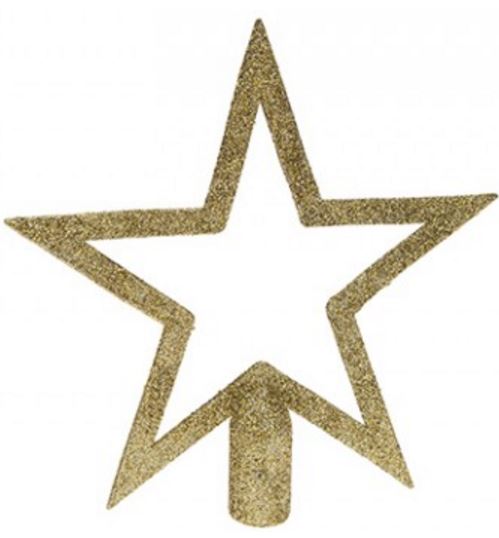 CHRISTMAS TREE TOPPER STAR DESIGN WITH GLITTER FINISH GOLD. 512007G \\\512007G