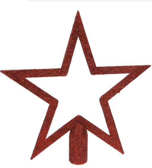 CHRISTMAS TREE TOPPER STAR DESIGN WITH GLITTER FINISH RED. 512007R \\\512007R