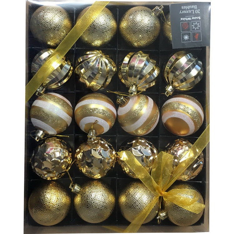 SET OF 20 LUXURY BAUBLES GOLD. PI513139G \\\513139G