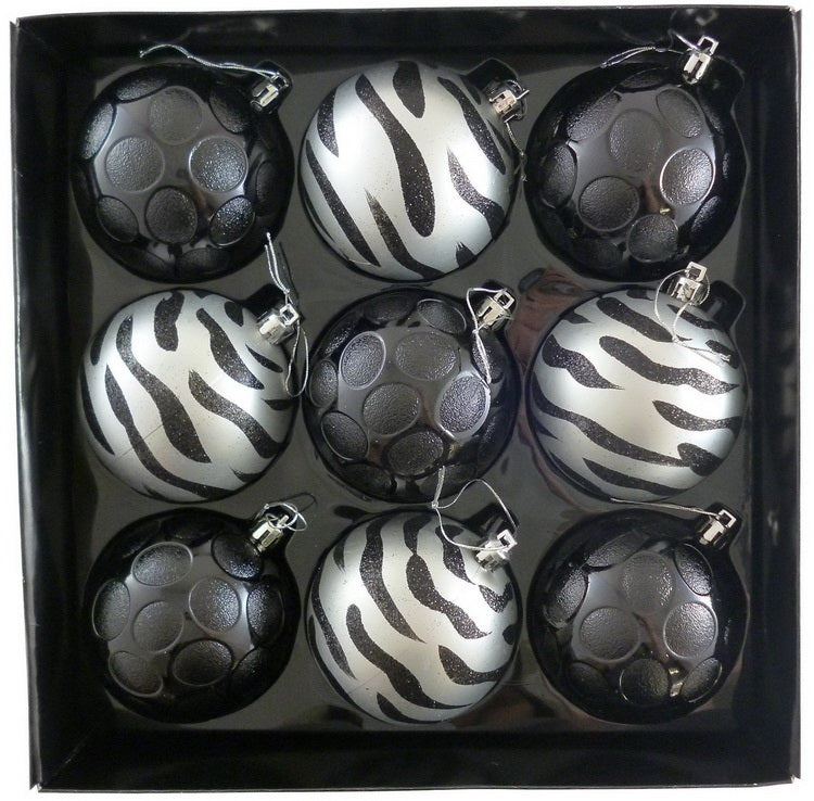 SET OF 9 LUXURY BAUBLES BLACK. 513140BL \\\513140BL