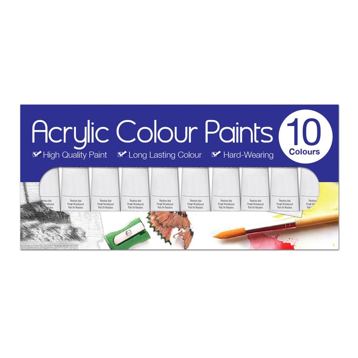 ARTBOX 6ML ACRYLIC PAINTS TUBES (PACK OF 10). DGI1881 \\\5138