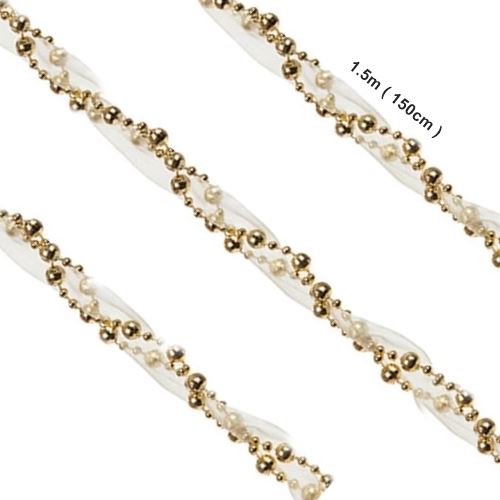 BEAD CHAIN WITH RIBBON GOLD. PI515001G \\\515001G
